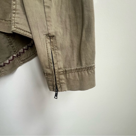Anthropologie Marrakech Aylen Field Jacket Green Utility Medium Moto Military - Picture 15 of 15